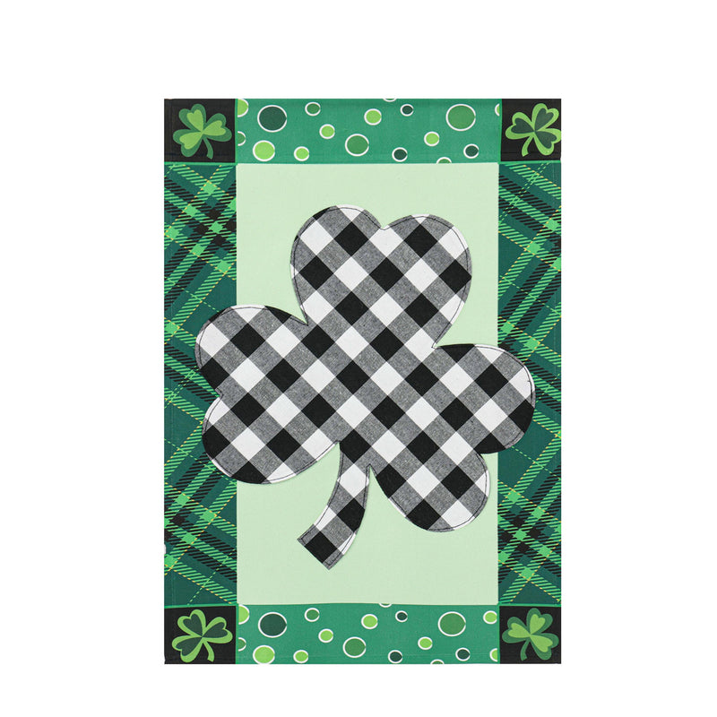 Shamrock Patterned Border House Applique Flag,159223sa