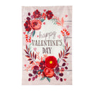 Floral Happy Valentine's Day Applique House Flag,159692