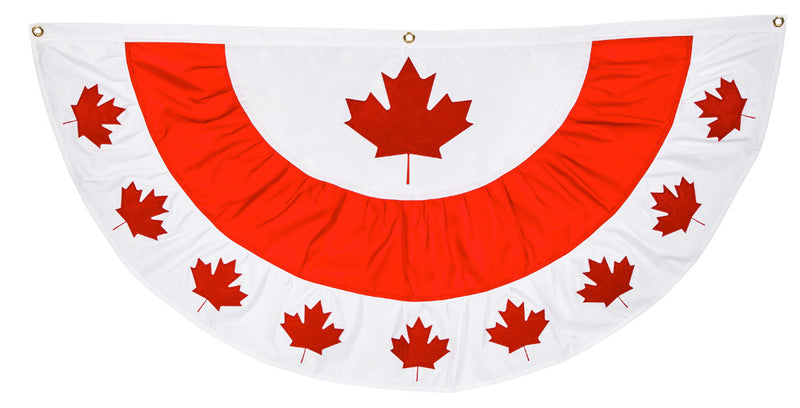 Evergreen Flag,Canadian Maple Leaf Applique Bunting,58x0.1x27 Inches