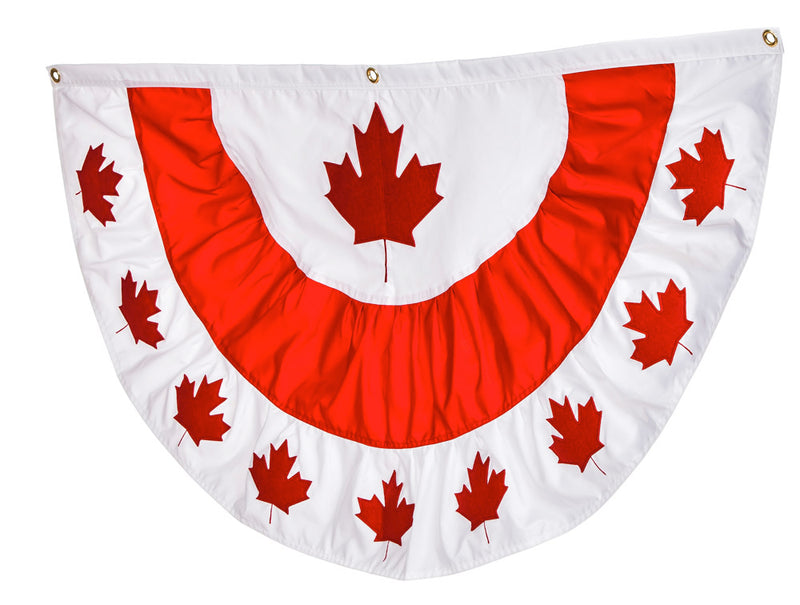 Evergreen Flag,Canadian Maple Leaf Applique Bunting,58x0.1x27 Inches