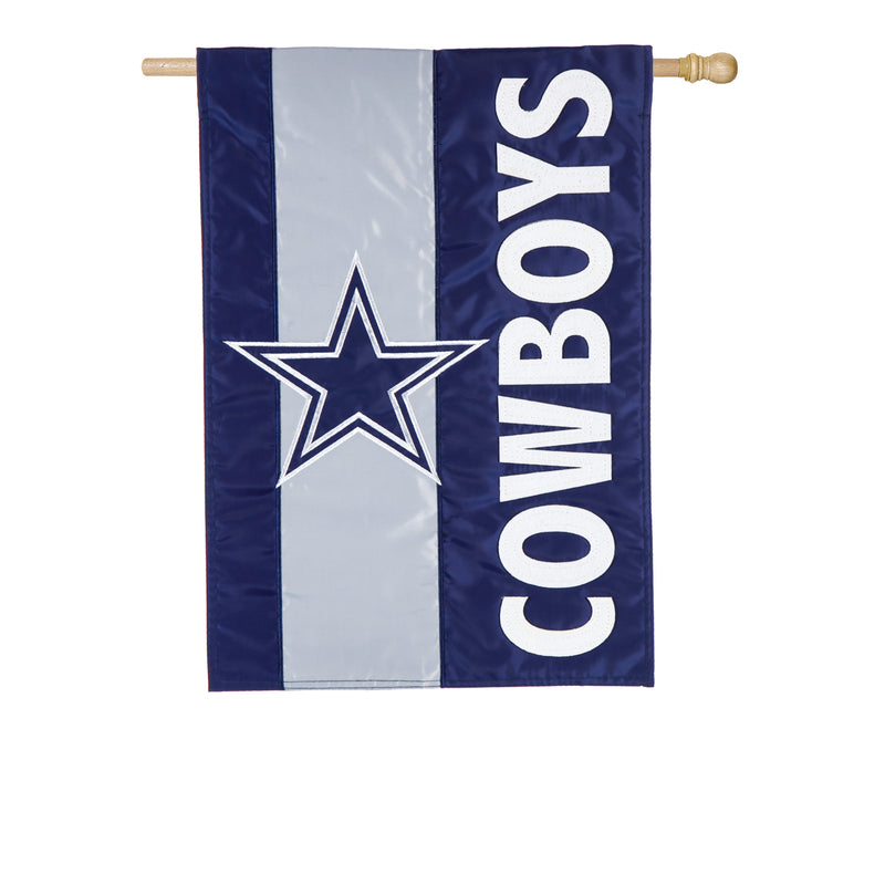 Evergreen Flag,Dallas Cowboys, Embellish Reg Flag,28x44x0.5 Inches