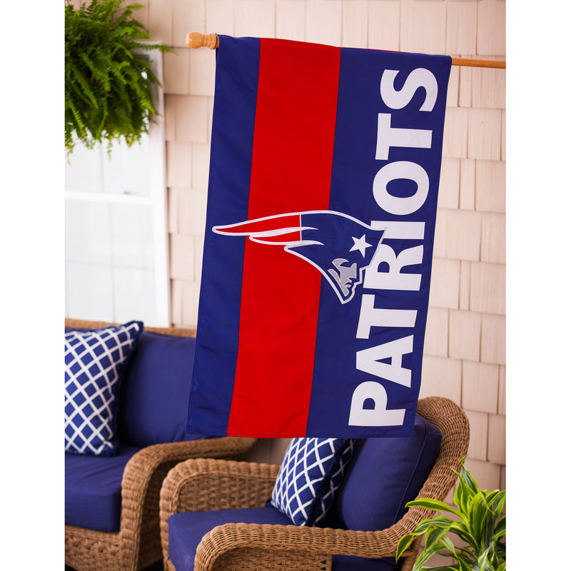 Evergreen New England Patriots, Embellish Reg Flag, 44'' x 28'' inches