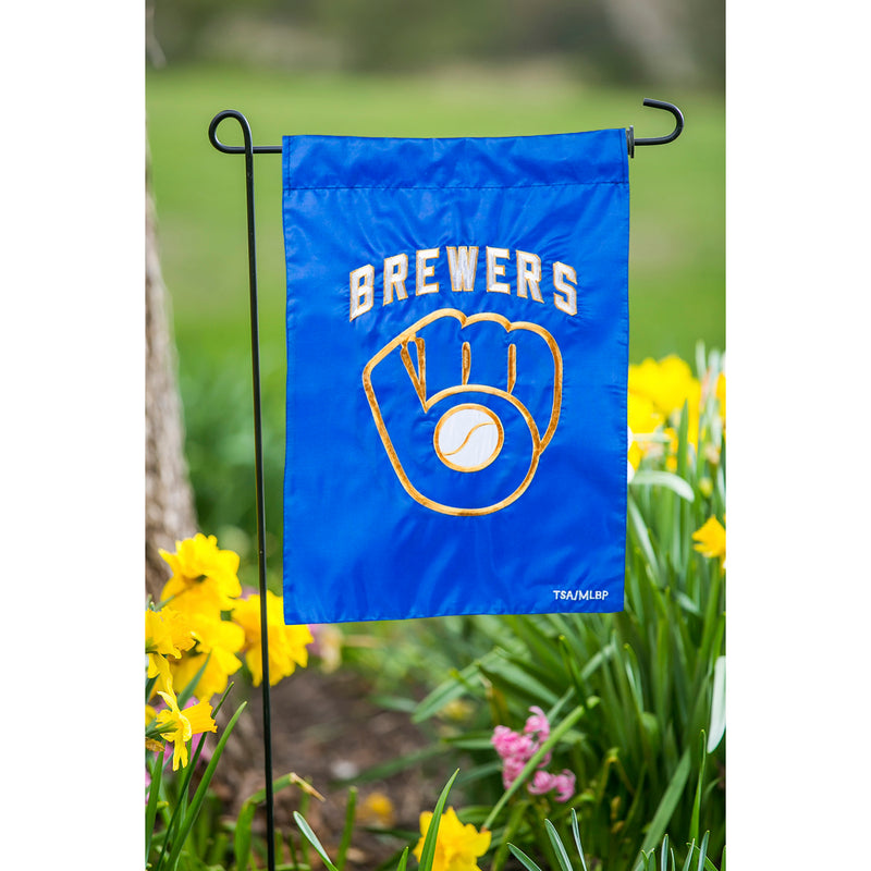 Evergreen Flag,Applique Flag, Gar, Milwaukee Brewers,18x0.1x12.5 Inches