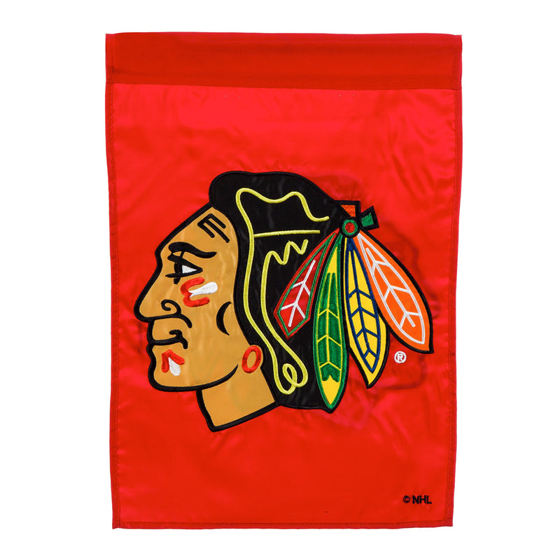 Evergreen Flag,Flag, Gar, App, Chicago Blackhawks,0.25x12.5x18 Inches