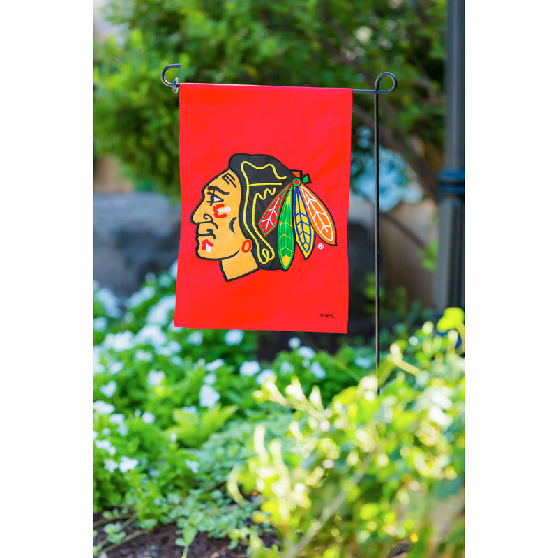 Evergreen Flag,Flag, Gar, App, Chicago Blackhawks,0.25x12.5x18 Inches