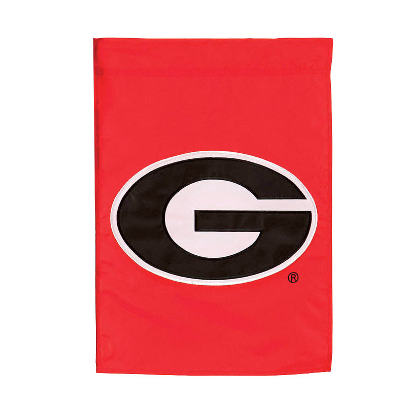 Evergreen Flag, Garden, Applique, University of Georgia, 18'' x 12.5'' inches