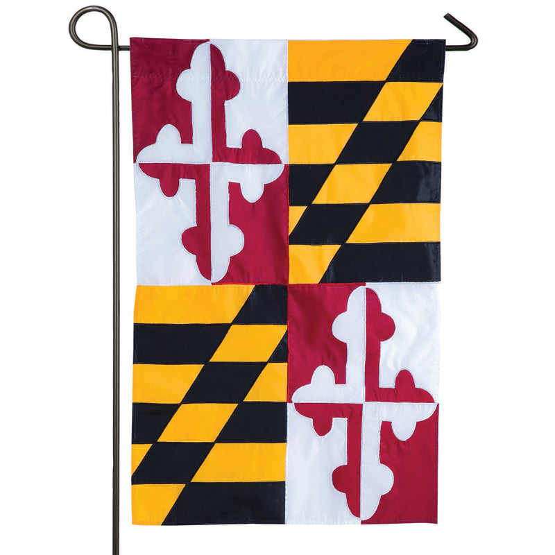 Evergreen Flag,Maryland State Flag Garden Applique Flag,12.5x0.1x18 Inches