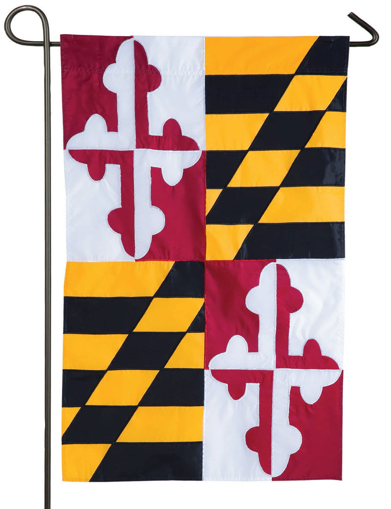 Evergreen Flag,Maryland State Flag Garden Applique Flag,12.5x0.1x18 Inches