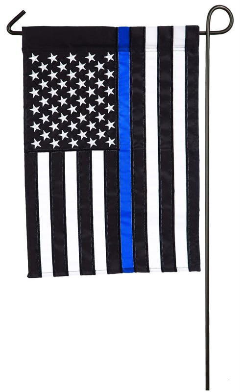 Evergreen Flag,Thin Blue Line Garden Applique Flag,12.5x0.2x18 Inches