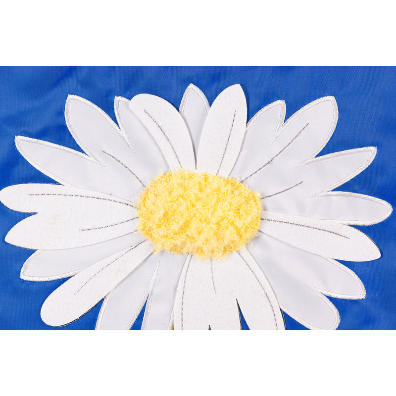 Evergreen Flag,Bee Happy Daisy Garden Applique Flag,12.5x0.2x18 Inches