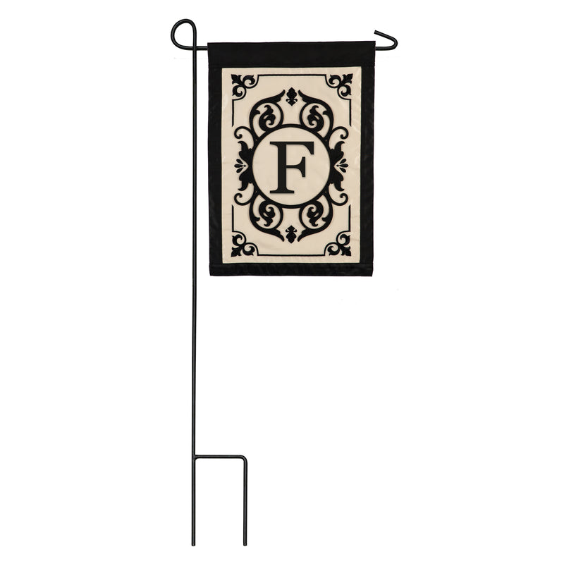 Cambridge Monogram Garden Applique Flag, Letter F,169004f
