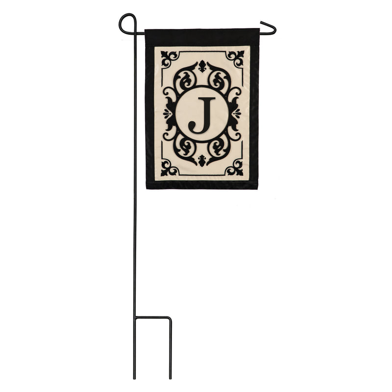 Evergreen Flag,Cambridge Monogram Garden Applique Flag, Letter J,12.5x0.02x18 Inches