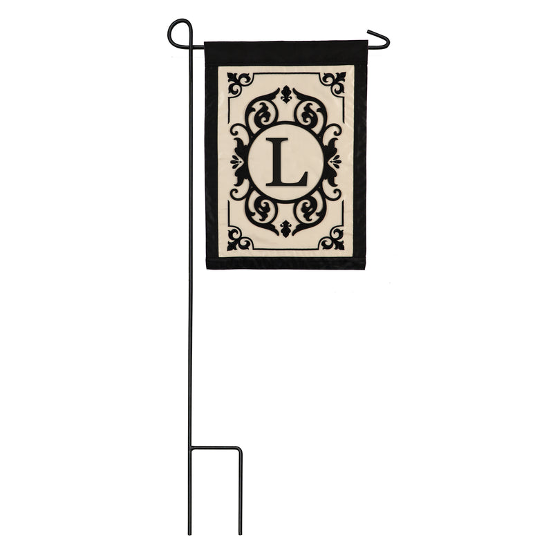 Evergreen Flag,Cambridge Monogram Garden Applique Flag, Letter L,12.5x0.02x18 Inches