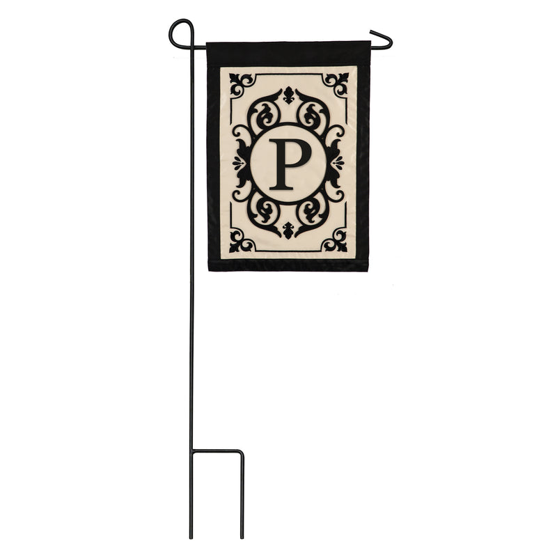 Evergreen Flag,Cambridge Monogram Garden Applique Flag, Letter P,12.5x0.02x18 Inches