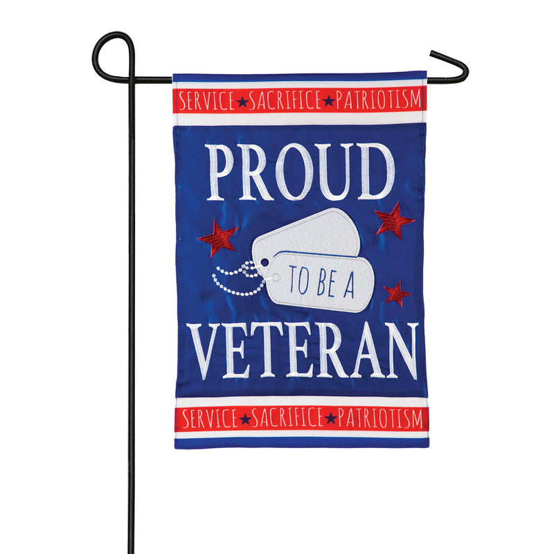 Evergreen Flag,Proud Veteran Garden Applique Flag,12.5x0.2x18 Inches