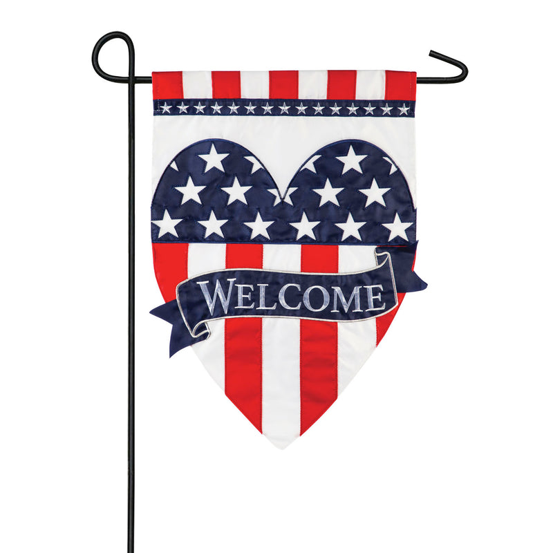 Patriotic Heart Garden Applique Flag,169050