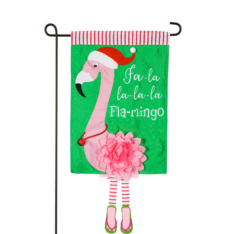 Fa La La La La Flamingo Garden Applique Flag,169086