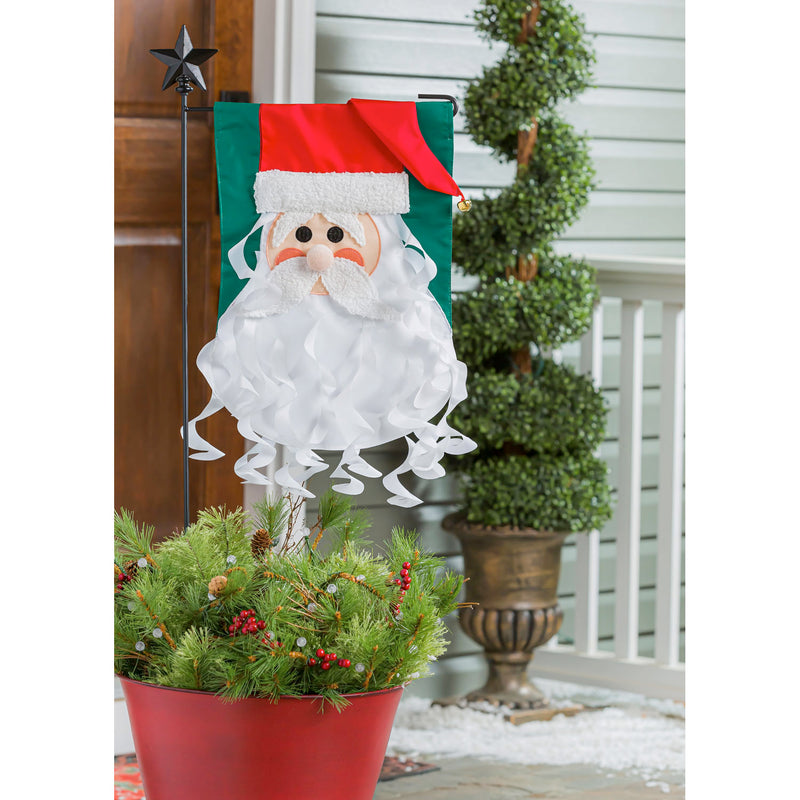 Evergreen Old St. Nick Garden Applique Flag, 18'' x 12.5'' inches