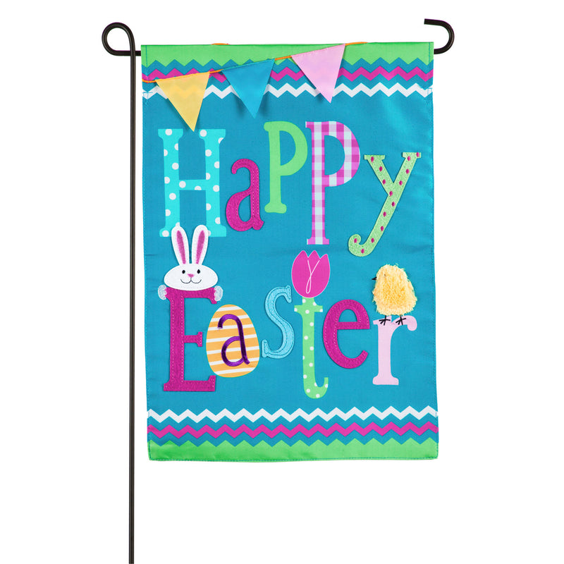 Happy Easter Garden Applique Flag, 18"x12.5"inches