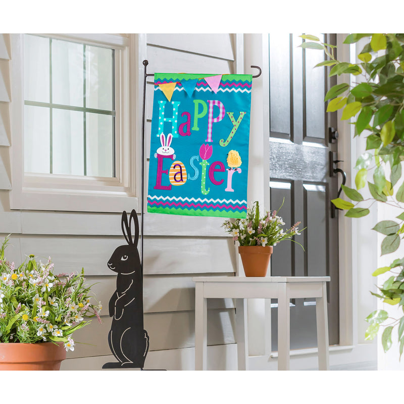 Happy Easter Garden Applique Flag, 18"x12.5"inches