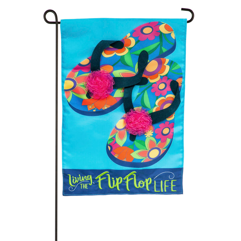 Evergreen Flip Flop Life Garden Applique Flag, 18'' x 12.5'' inches