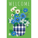 Plaid Flower Pot Garden Applique Flag,169140