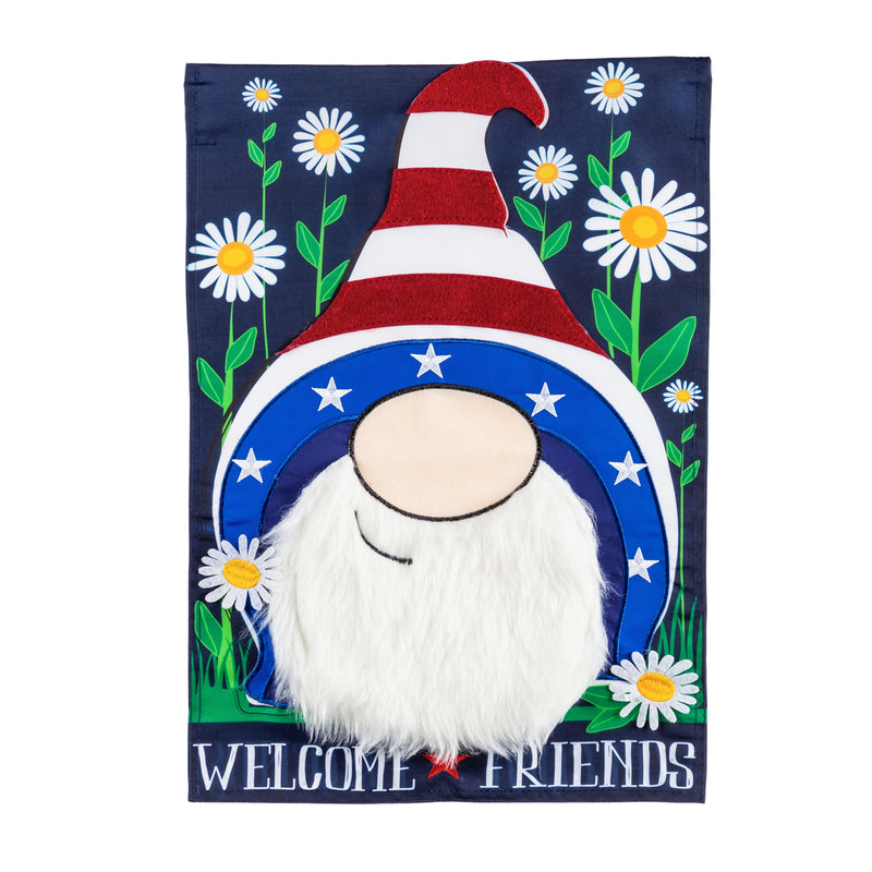 Patriotic Gnome Garden Applique Flag,169149