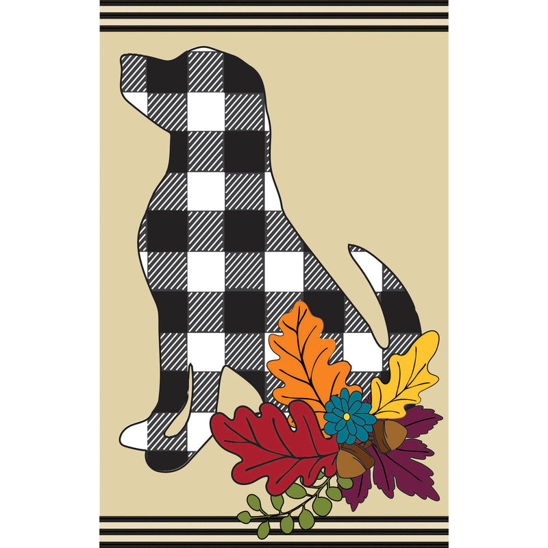 Evergreen Flag,Fall Dog Silhouette Garden Applique Flag,12.5x18x0.2 Inches