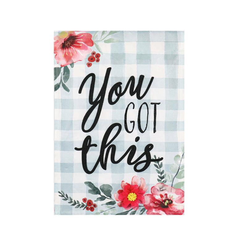 You Got This Check Garden Applique Flag, 18"x12.5"inches