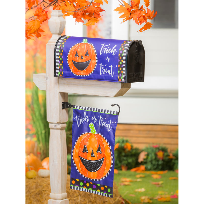 Evergreen Flag,Patterned Jack-o-Lantern Garden Applique Flag,12.5x0.2x18 Inches