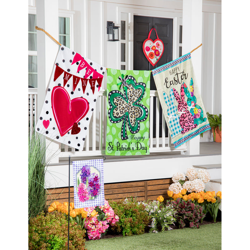 Evergreen Flag,Spring Hyacinths Garden Applique Flag,12.5x0.2x18 Inches