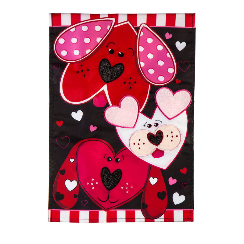 Evergreen Flag,Puppy Love Garden Applique Flag,0.2x12.5x18 Inches