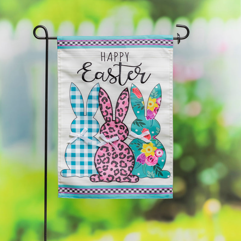 Evergreen Flag,Bright Bunnies Garden Applique Flag,12.5x0.2x18 Inches