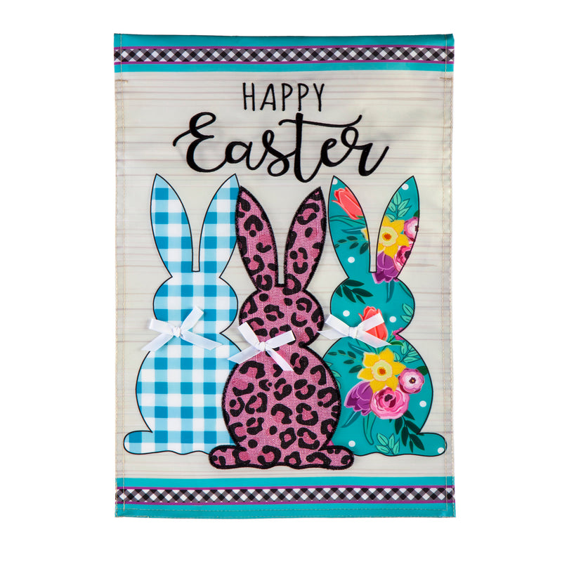 Evergreen Flag,Bright Bunnies Garden Applique Flag,12.5x0.2x18 Inches