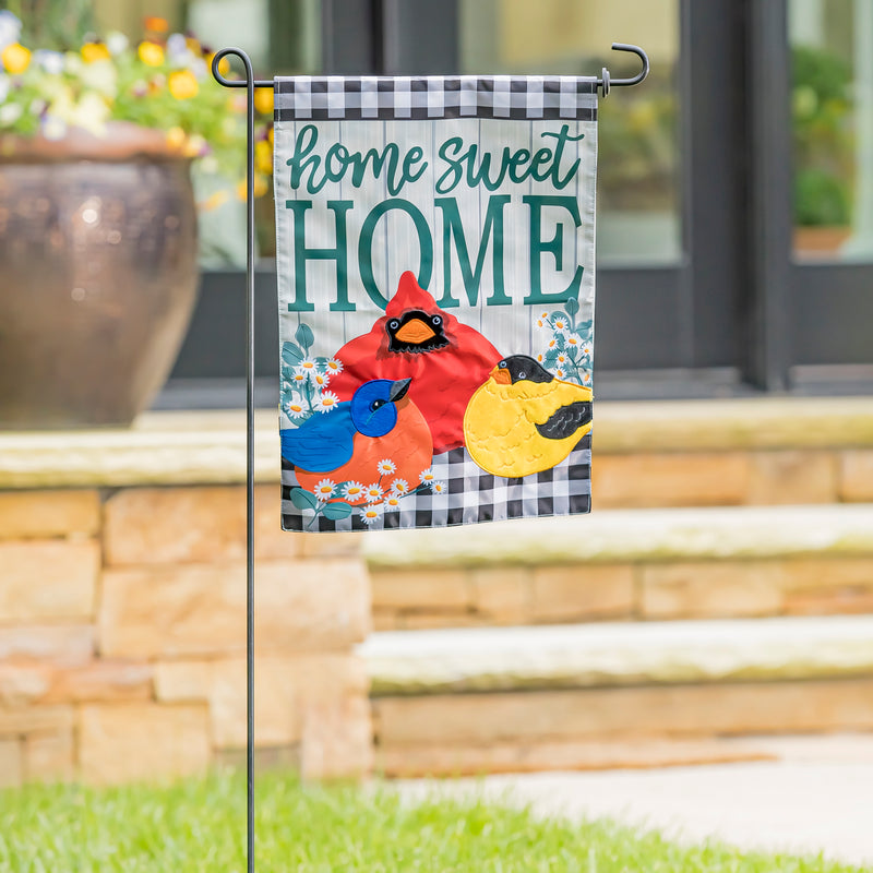 Evergreen Flag,Portly Birds Garden Applique Flag,12.5x0.2x18 Inches