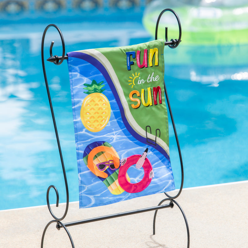 Evergreen Flag,Fun in the Sun Pool Day Garden Applique Flag,0.2x12.5x18 Inches