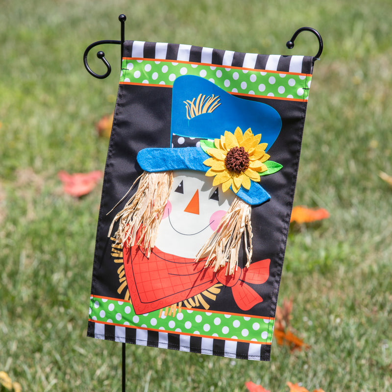 Evergreen Flag,Scarecrow Friend Garden Applique Flag,18x12.5x0.2 Inches