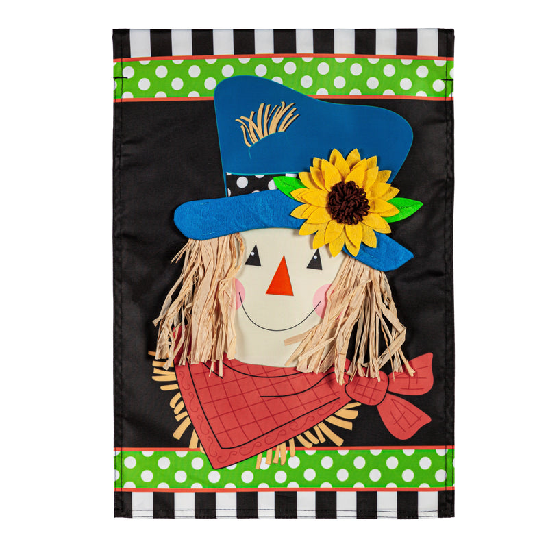 Evergreen Flag,Scarecrow Friend Garden Applique Flag,18x12.5x0.2 Inches