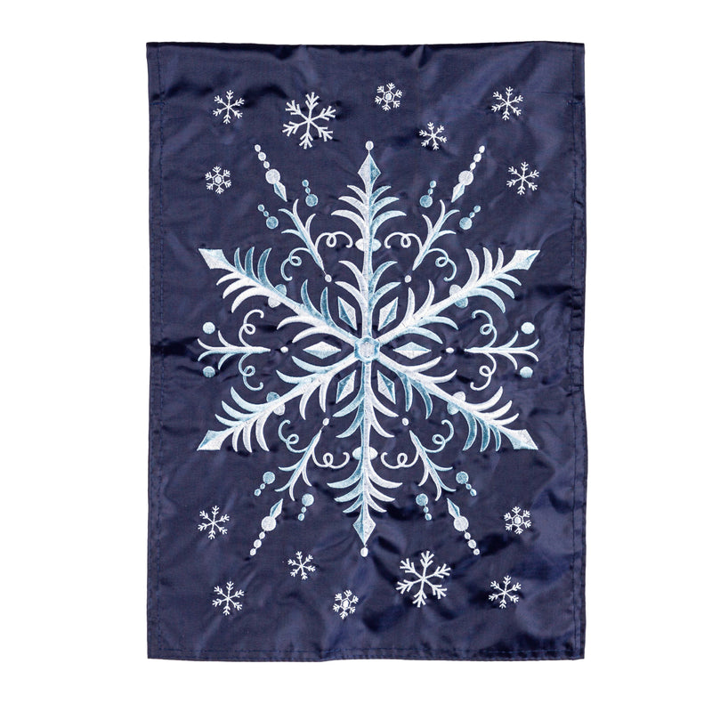 Evergreen Flag,Snowflake Applique Garden Flag,0.2x12.5x18 Inches