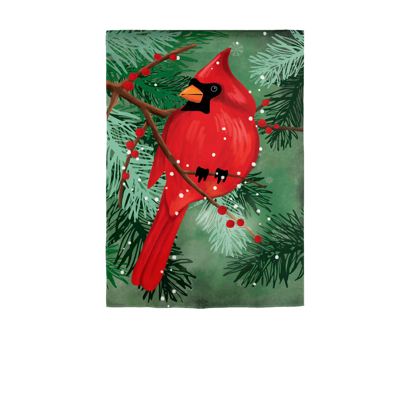 Evergreen Flag,Cardinal in Pines Applique Garden Flag,0.2x12.5x18 Inches