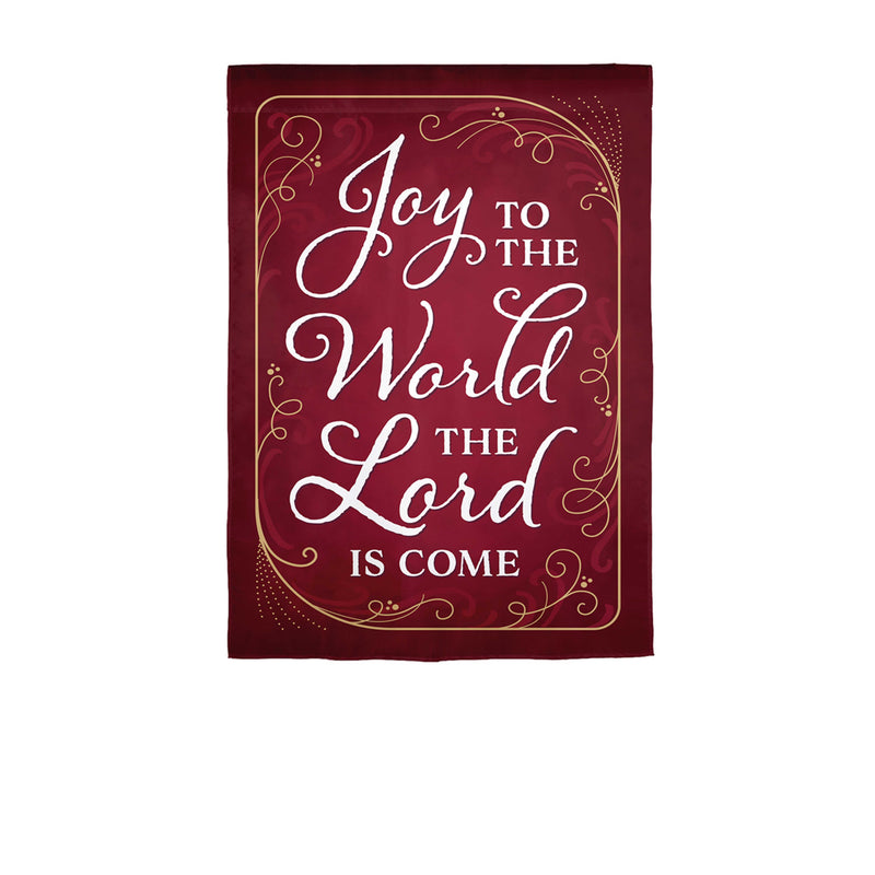 Evergreen Flag,Joy to the World The Lord is Come Applique Garden Flag,0.2x12.5x18 Inches