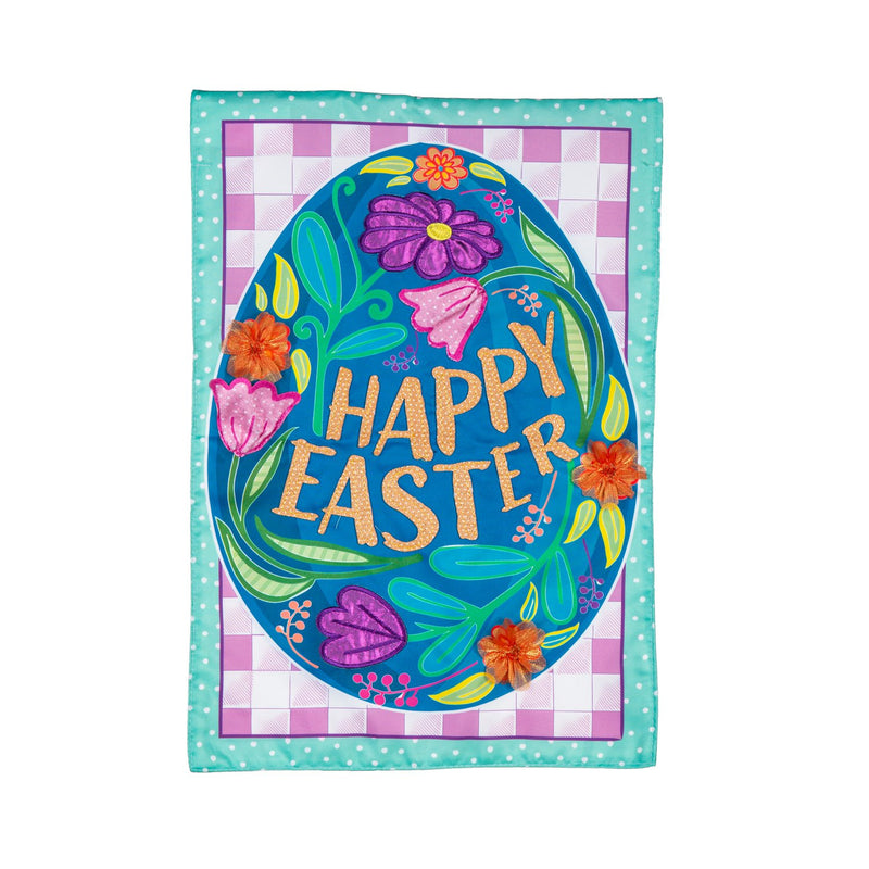 Evergreen Flag,Happy Easter Egg Applique Garden Flag,0.2x12.5x18 Inches