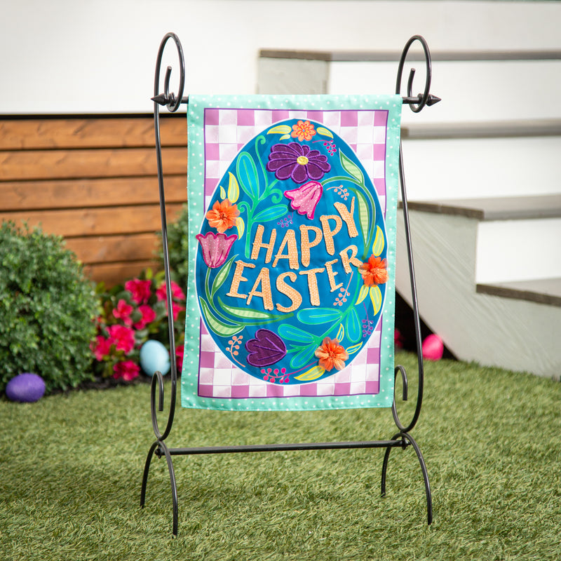 Evergreen Flag,Happy Easter Egg Applique Garden Flag,0.2x12.5x18 Inches