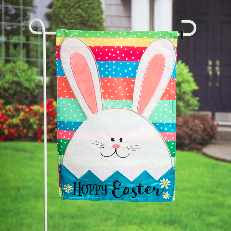 Evergreen Flag,Easter Egg Bunny Applique Garden Flag,0.2x12.5x18 Inches
