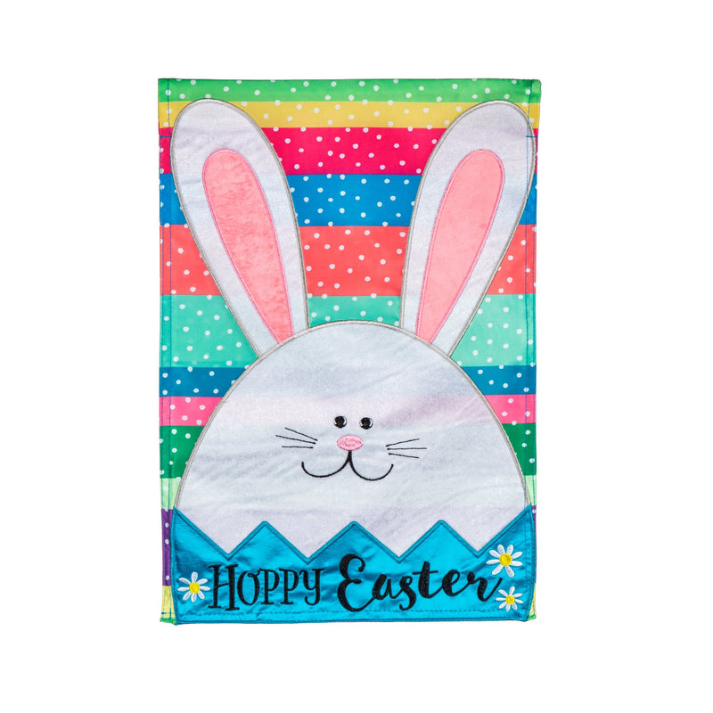 Evergreen Flag,Easter Egg Bunny Applique Garden Flag,0.2x12.5x18 Inches