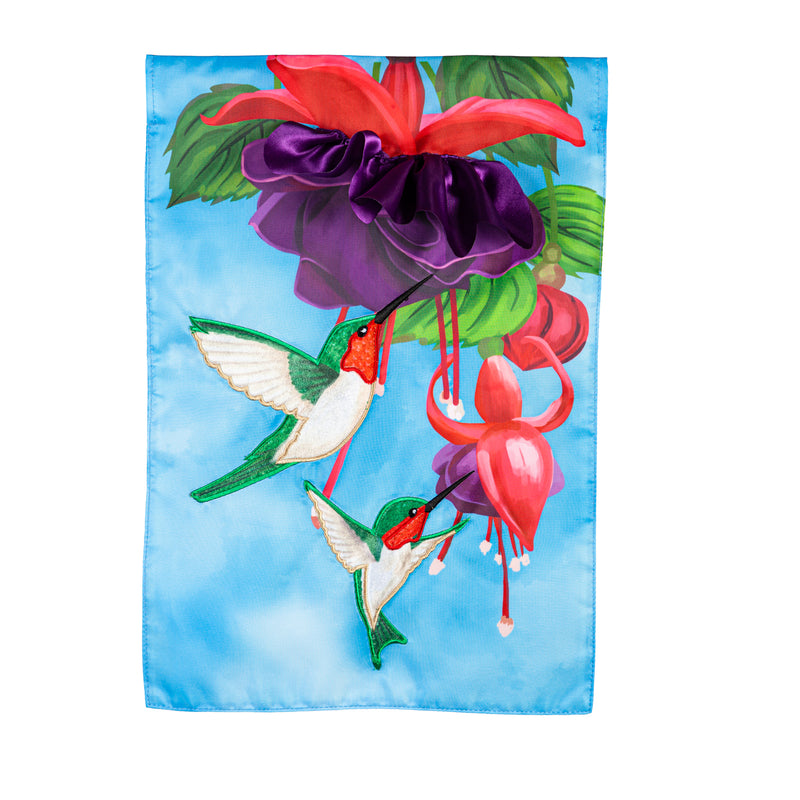Evergreen Flag,Hummingbirds Applique Garden Flag,0.2x12.5x18 Inches