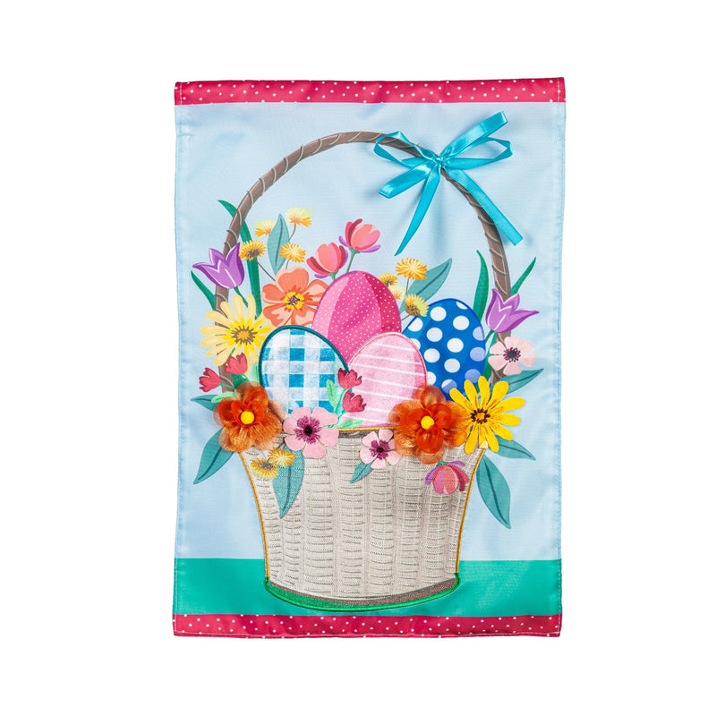 Evergreen Flag,Easter Basket Applique Garden Flag,0.2x12.5x18 Inches