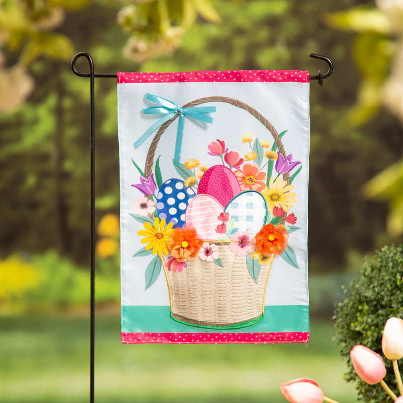 Evergreen Flag,Easter Basket Applique Garden Flag,0.2x12.5x18 Inches