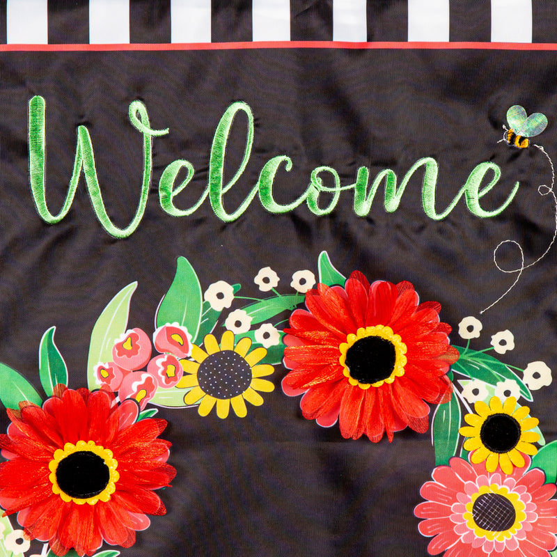 Evergreen Flag,Welcome Wreath Applique Garden Flag,0.2x12.5x18 Inches