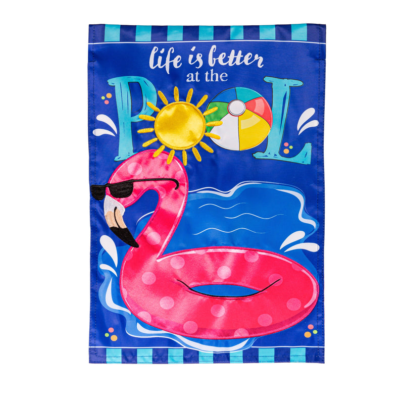 Life is Better at the Pool Applique Garden Flag,169799